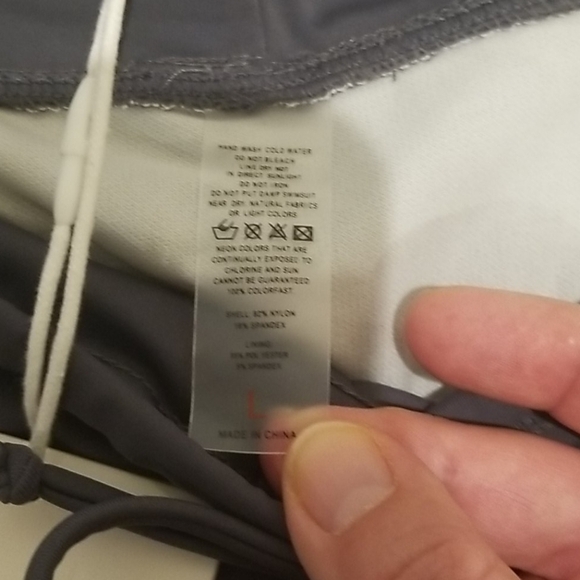 Gray Quick Dry Swimsuit Board Shorts w/ Drawstring - Picture 9 of 9